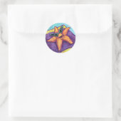 Zonnebaden Starfish Ronde Sticker (Tas)
