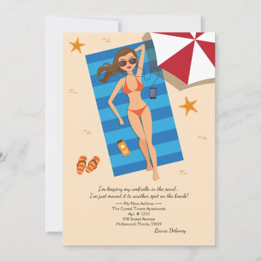 Zonnebaden Verhuisbericht Aankondiging (Voorkant)