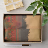 Zonnebaden voor een Boerderij met rode papavery Tissuepapier (Geschenk)