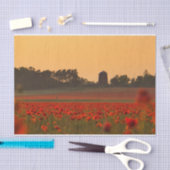 Zonnebaden voor een Boerderij met rode papavery Tissuepapier (Craft)