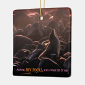 Zonnebaden zee leeuw keramisch ornament (Links)