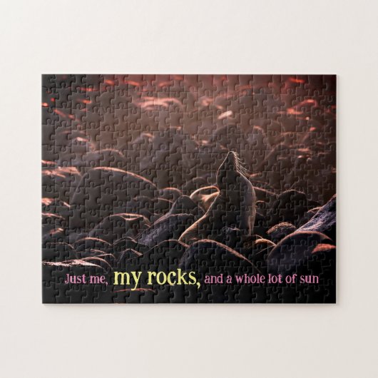 Zonnebaden zee leeuw legpuzzel (Horizontaal)