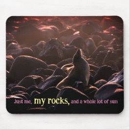 Zonnebaden zee leeuw muismat