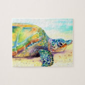 Zonnebaden Zee Turtle Jigzaag Puzzle Legpuzzel (Horizontaal)