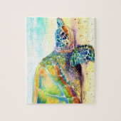 Zonnebaden Zee Turtle Jigzaag Puzzle Legpuzzel (Verticaal)