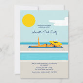 Zonnebaden Zwembad Party uitnodiging (Voorkant)