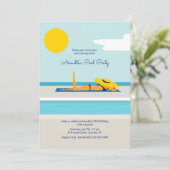 Zonnebaden Zwembad Party uitnodiging (Staand voorkant)