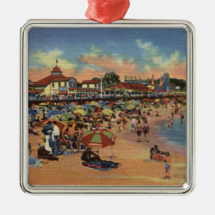 Zonnebaders en zwemmers aan boord van schepen metalen ornament