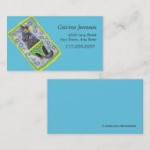 Zonnebadkat in Visitekaartje Trunks (Voorkant / Achterkant)