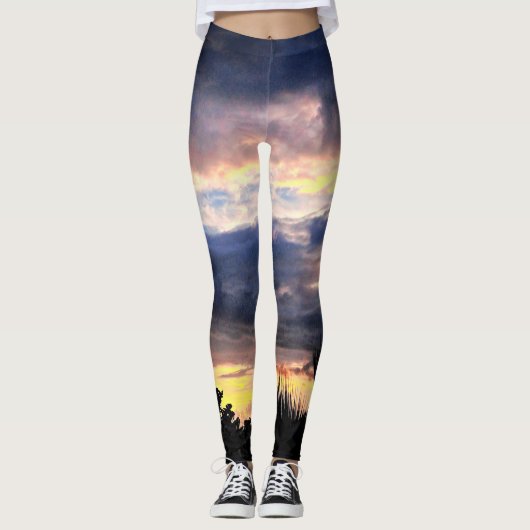 Zonnebak met palmen leggings (Voorkant)