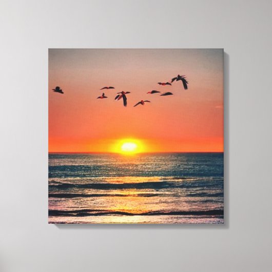 Zonnebak met vogels canvas afdruk (Voorkant)
