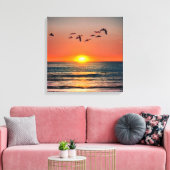 Zonnebak met vogels canvas afdruk (Insitu (Woonkamer))