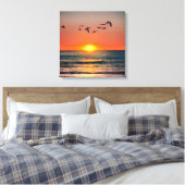 Zonnebak met vogels canvas afdruk (Insitu (Slaapkamer))