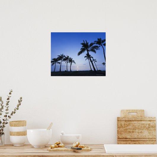 Zonnebak op Kahaluu Bay in Kona, Hawaii Poster (Keuken)