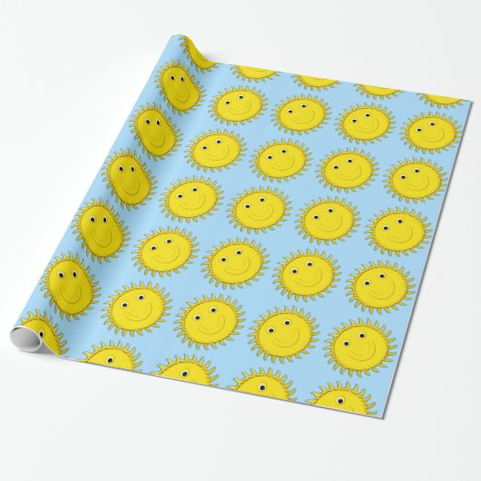 Zonnebakblauw cadeaupapier (Uitgerold)