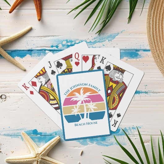 Zonnebakhuis met speciale tropische palmbomen pokerkaarten