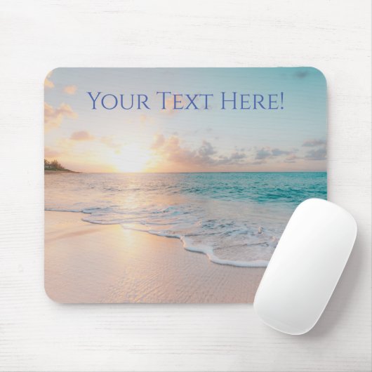 Zonnebakje met zure golven, uw bericht/naam muismat (Met muis)