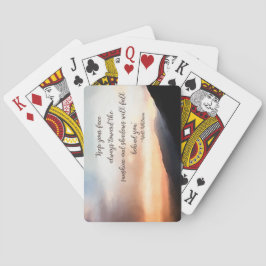 Zonnebakkaarten boven de bergen speelkaarten