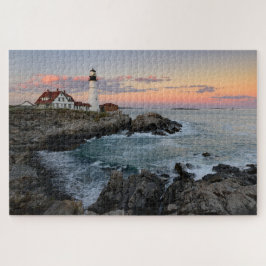 Zonnebakken aan de hoofdvuurtoren van Portland aan Legpuzzel