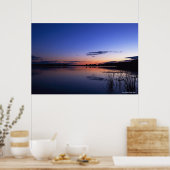 Zonnebakken boven het Wabamun-meer met gras Poster (Keuken)