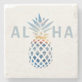 Zonnebakken en Blauwe Mongolven Stenen Onderzetter (Voorkant)