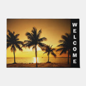 Zonnebakken en palmbomen Deurklep Deurmat (Voorkant)