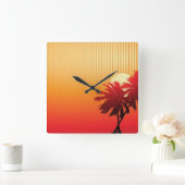 Zonnebakken en palmwandklok vierkante klok (Huis)