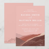 Zonnebakken in de heuvels bergen roos roze stoffig kaart (Voorkant / Achterkant)