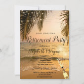 Zonnebakken, palm, ballonnen, wijnpartij kaart (Voorkant)