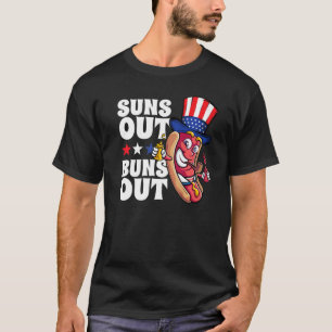 Zonnebakken uit warme dog patriottisch vs 4e ju t-shirt
