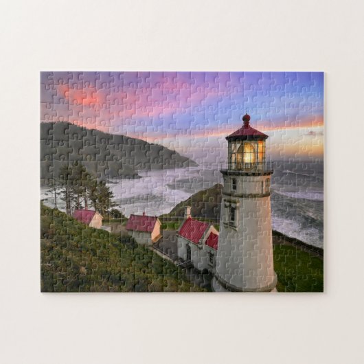 Zonnebakken van de vuurtoren van het Heceta-hoofd  Legpuzzel (Horizontaal)