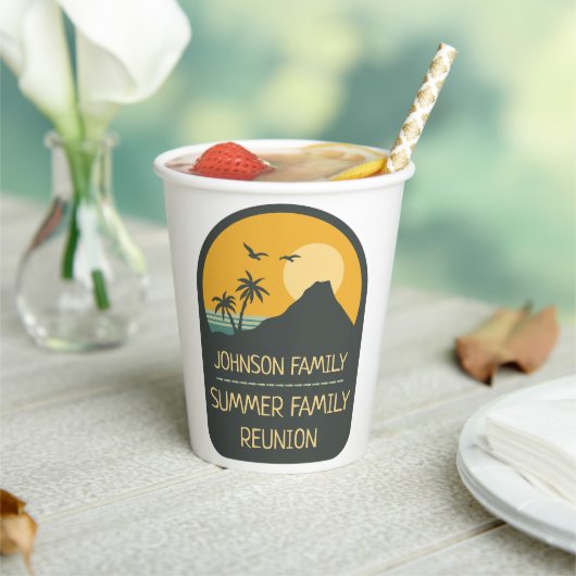 Zonnebakpalmboom voor gezinshereniging papieren bekers (Insitu)