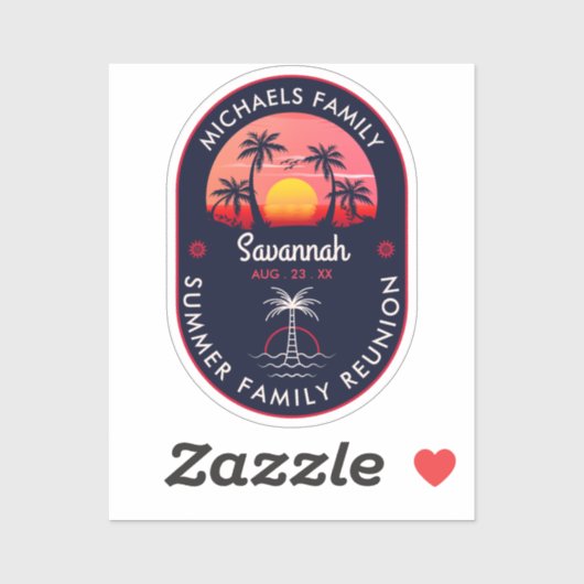 Zonnebakpalmboom voor gezinshereniging sticker (Vel)