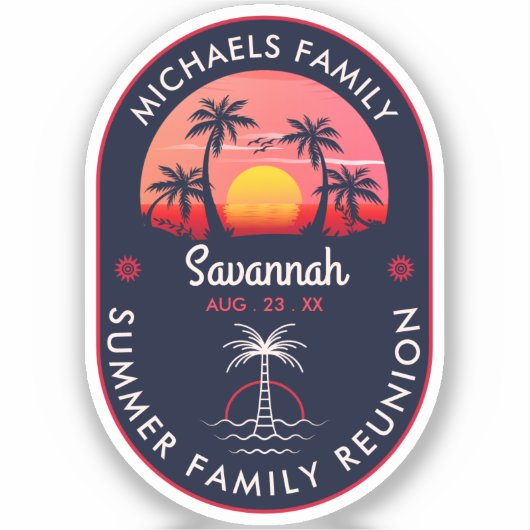 Zonnebakpalmboom voor gezinshereniging sticker (Voorkant)