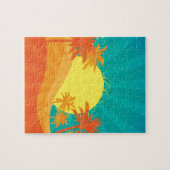 Zonnebaktropische retro-surf legpuzzel (Horizontaal)