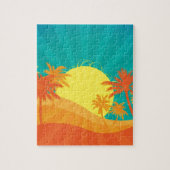 Zonnebaktropische retro-surf legpuzzel (Verticaal)