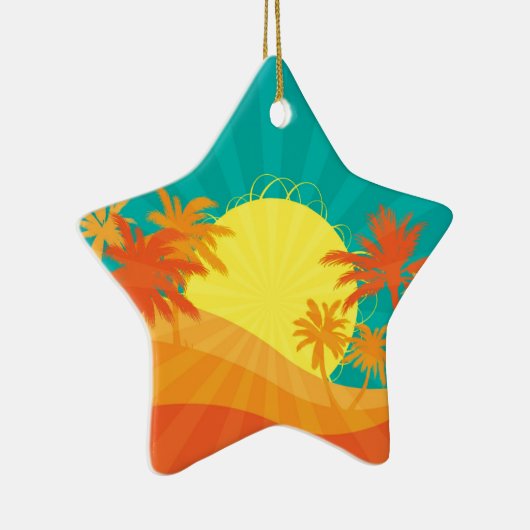 Zonnebaktropische retro-surf ontwerp keramisch ornament (Rechts)