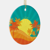 Zonnebaktropische retro-surf ontwerp keramisch ornament (Rechts)