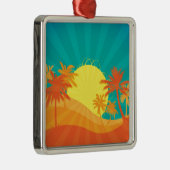 Zonnebaktropische retro-surf ontwerp metalen ornament (Rechts)