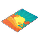 Zonnebaktropische retro-surf ontwerp notitieboek (Linkerzijde)