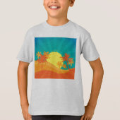 Zonnebaktropische retro-surf ontwerp t-shirt (Voorkant)