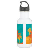 Zonnebaktropische retro-surf ontwerp waterfles  (Achterkant)