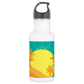 Zonnebaktropische retro-surf ontwerp waterfles  (Voorkant)