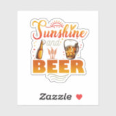 Zonnebakzomervakantie en biesdoornvloed sticker (Vel)