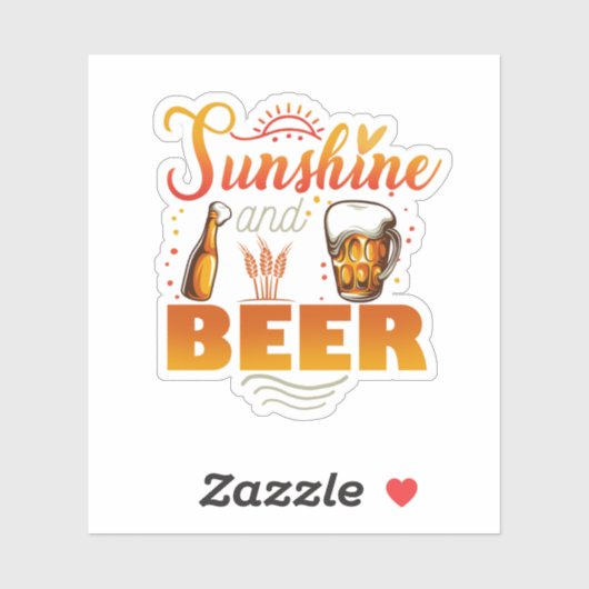 Zonnebakzomervakantie en biesdoornvloed sticker (Vel)