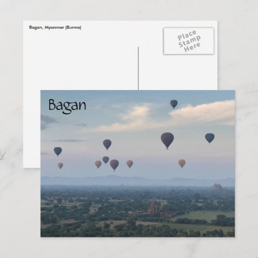 zonneballonnen van bagan briefkaart (Voorkant / Achterkant)