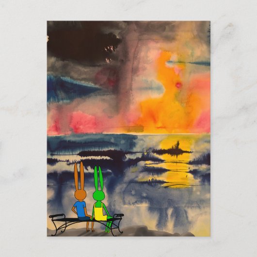 zonnebank bekijken briefkaart (Voorkant)