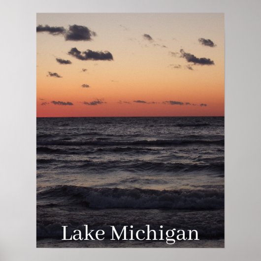 zonnebank, meer van Michigan Poster (Voorkant)