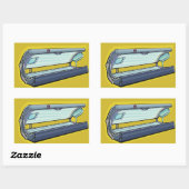Zonnebank Retro Spa Rechthoekige Sticker (Vel)