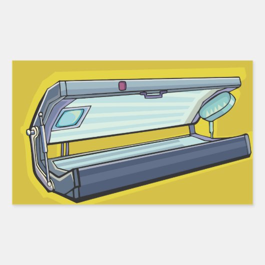 Zonnebank Retro Spa Rechthoekige Sticker (Voorkant)